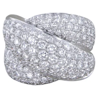 Pre-owned Damiani Princess 3.68ct White Gold Diamond Cocktail Ring, Circa 1997