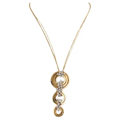 Pre-owned Damiani Sophia Loren 18k Rose Gold 2.32ctw Diamond Necklace In Red