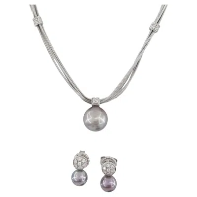 Pre-owned Damiani South Sea Pearl Necklace And Earrings In Multi