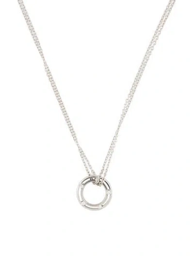 Pre-owned Damiani X Brad Pitt 18k Diamond D Side Pendant Necklace, 19" In Multi