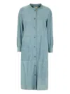 D'amico Button-fastening Suede Coat In Blue