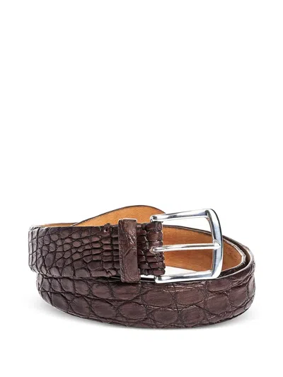 D'amico Crocodile-effect Leather Belt In Pink