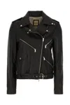 D'amico Leather Belted Biker Jacket In Black