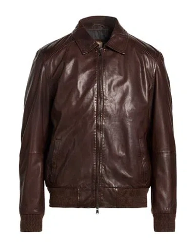 D'amico Man Jacket Chocolate Brown Size 38 Sheepskin