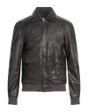 D'amico Man Jacket Dark Brown Size 44 Leather In Black