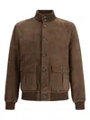 D'amico Suede Goat Leather Jacket In Brown