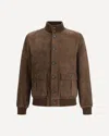 D'amico Suede Goat Leather Jacket In Brown