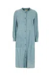 D'amico Button-fastening Suede Coat In Blue