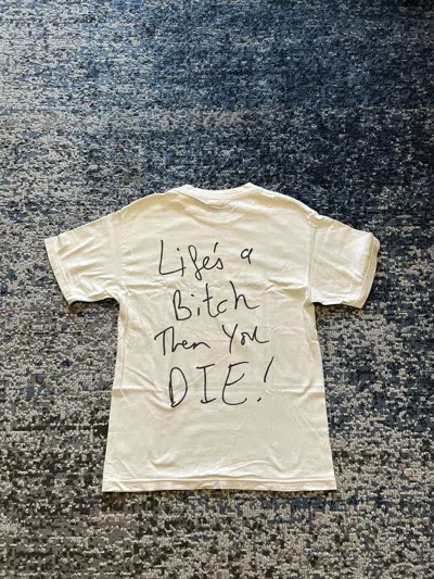 Pre-owned Damien Hirst X Supreme Damien Hirst Fw09 Life's A Bitch Polka Dot Box Logo T-shirt In White