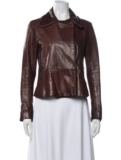 Pre-owned Damir Doma Calf Leather Jacket In Brown