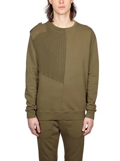 Damir Doma Cotton Crewneck Sweatshirt With Knit Insert