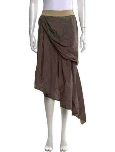 Pre-owned Damir Doma Raw-edge Trim Midi Length Skirt In Brown
