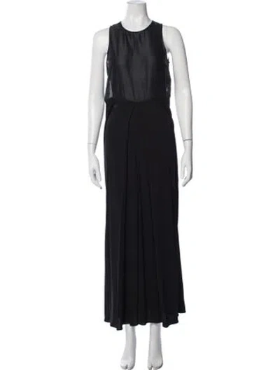 Pre-owned Damir Doma Silk Long Dress In Black