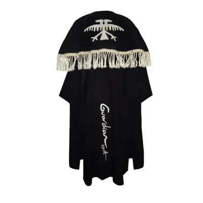 Damla Yaşlioğlu Women's Black Guardian Soul Oversized Unisex Kimono