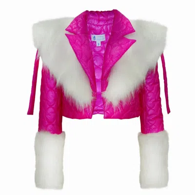 Damla Yaşlioğlu Women's Pink / Purple / White Umay Unisex Oversized Jacket In Pink/purple/white