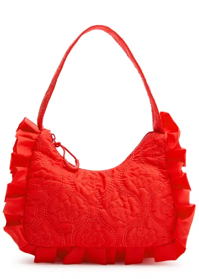 Damson Madder 90's Frill Shell Shoulder Bag In Red