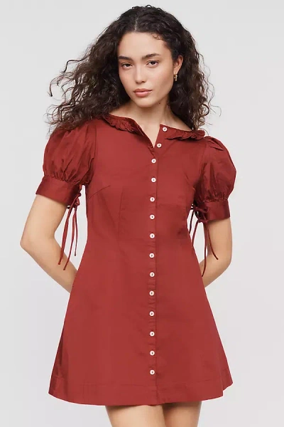 Damson Madder Anke 100% Cotton Mini Dress In Red