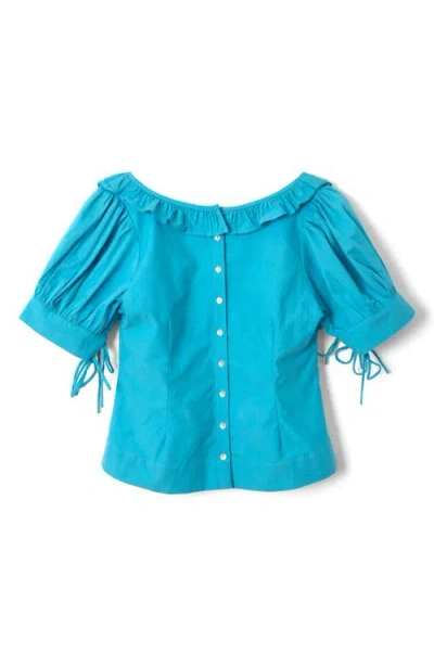 Damson Madder Anke Organic Cotton Button-up Shirt In Blue