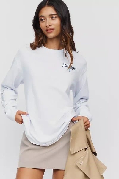 Damson Madder Antonym 100% Cotton Graphic Top In White
