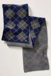 Damson Madder Argyle Saslia Scarf In Blue
