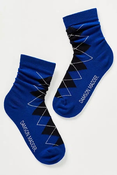 Damson Madder Argyle Socks In Blue