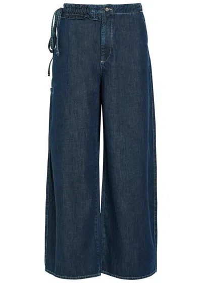Damson Madder Augusta Ruffled Straight-leg Jeans In Blue
