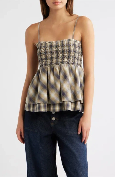 Damson Madder Azalea Smocked Organic Cotton Camisole In Multi