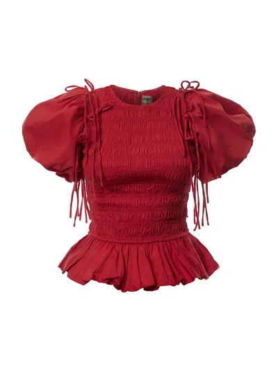 Damson Madder Becca Blouse In Cherry