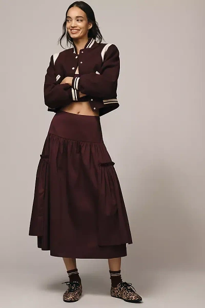 Damson Madder Berta Midi Skirt In Brown
