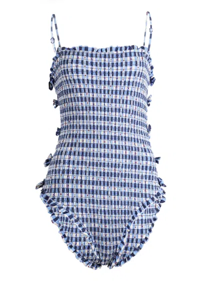 Damson Madder Betty Swimsuit Blue Margot Gingham