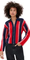 Damson Madder Bibi Boxy Reversible Cardigan Red In Multi
