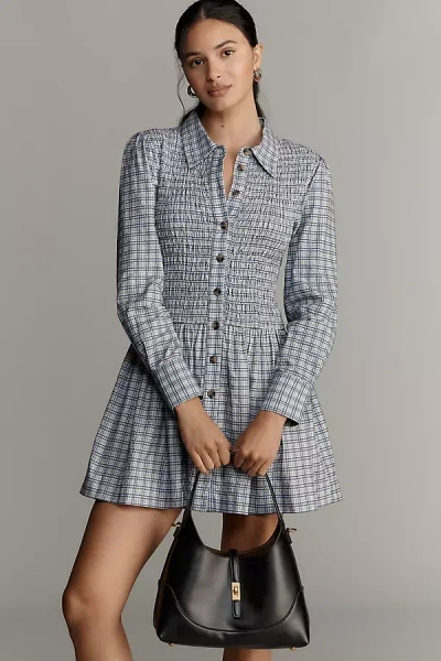 Damson Madder Bora Shirred Mini Dress In Multi