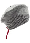 Damson Madder Bow-appliquéd Wool Beret In Gray