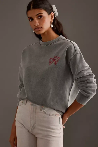 Damson Madder Bow Logo Sweatshirt In Grey