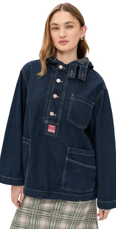 Damson Madder Briar Hoodie In Neptune Wash Blue