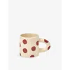 Damson Madder Butter Burgundy Spot Polka-dot Ceramic Mug In Neutral
