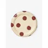 Damson Madder Butter Burgundy Spot Polka-dot Ceramic Saucer In Multi