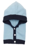 Damson Madder Button Through Hood In Blue