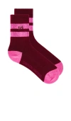 Damson Madder Calf Length Socks In Red