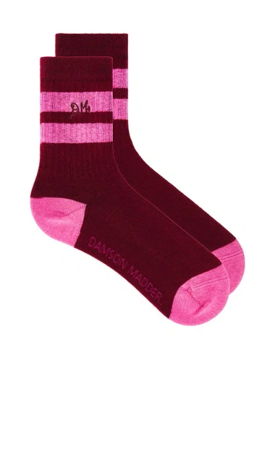 Damson Madder Calf Length Socks In Red