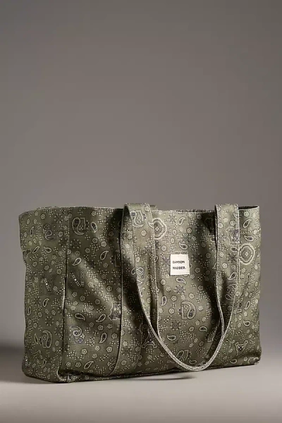Damson Madder Canvas Tote In Green