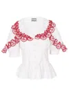 Damson Madder Caroline Blouse Cherries In White