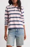 Damson Madder Cassia Shrunken Organic Cotton Rugby Shirt In Blue