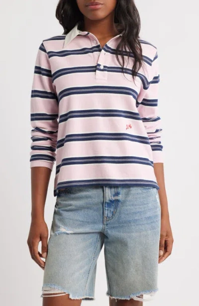 Damson Madder Cassia Shrunken Organic Cotton Rugby Shirt In Blue
