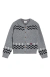 Damson Madder Cecily Wool Cardigan Sweater In Gray