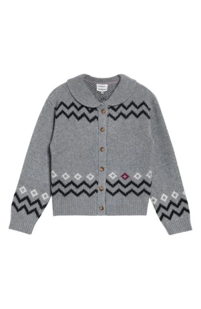 Damson Madder Cecily Wool Cardigan In Gray
