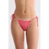 Damson Madder Tie Side Bikini Bottom In Cherry Pie In Red