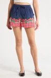Damson Madder Cherry Pie Organic Cotton Pull-on Shorts In Blue