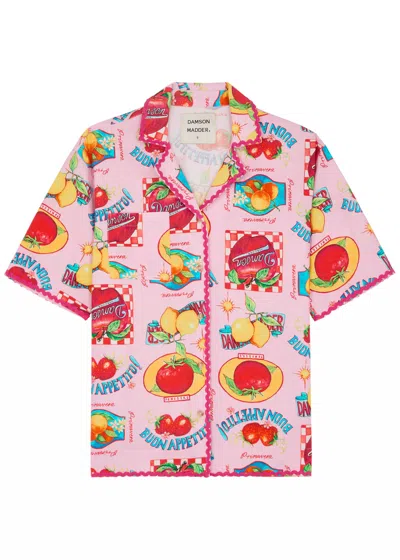 Damson Madder Chlo Printed Cotton-blend Shirt In Pink