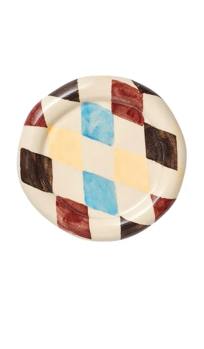 Damson Madder Chubby Saucer In Multi